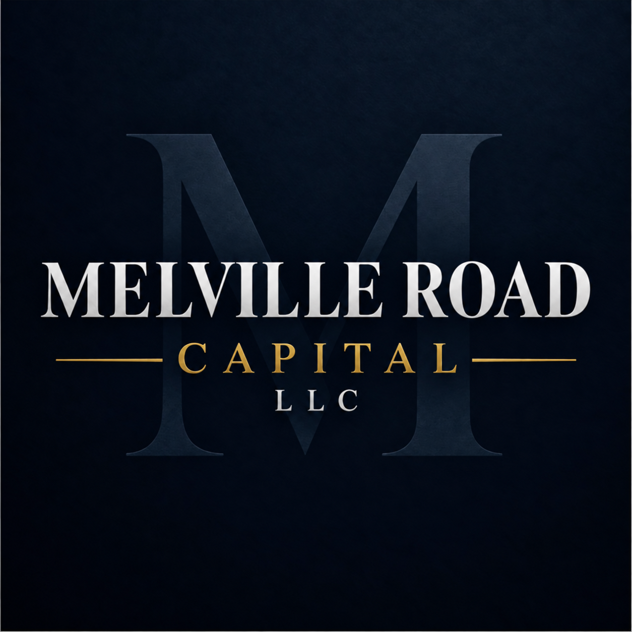 Melville Road Capital LLC — official silver and gold logo on navy